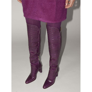 Fashion Show Long Tight <b>Boots</b> for Women High Block HeelsThigh High Print Leather <b>Boots</b> Women Shoes Over Knee <b>Boots</b> - Product Image 5