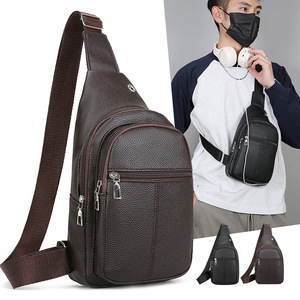 Bolso de Pecho para Hombre LJD203, Marrón y Negro, Textura de PU, Gran Capacidad, Resistente al Desgaste, Color Sólido, Primavera 2026, Bolso de Hombro para Viajeros - Product Image 4