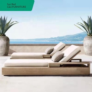Ghế Dài Gấp Gọn Cho Bể Bơi Bãi Biển Ngoài Trời Giường Phơi Nắng Bằng Nhôm Đồ Nội Thất Hiện Đại Giường Nằm Gỗ Chất Lượng Cao Kết Cấu - Product Image 5