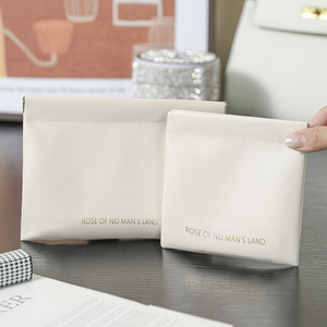 Pu Leather Snap On Storage <b>Bag</b> <b>Mini</b> Makeup <b>Bag</b> Clip On Jewelry Toiletry Lipstick <b>Bag</b> Portable Travel Multipurpose - Product Image 2