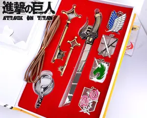 Anime Attack On Titan Allen Wings of Freedom Necklace Badge Set Keychain