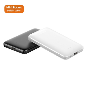 Mini Emergency Promotional Gift Power Bank Travel Set Rohs Power Bank 5000Mah With Cable for Girls