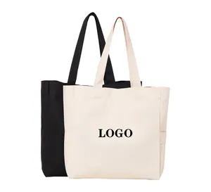 الجملة عالية الجودة عادي العضوية قابلة لإعادة الاستخدام تصميم عصري مخصص طباعة القطن قماش حمل حقيبة حقيبة تسوق مع شعار