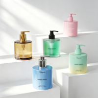 Bouteilles en verre de luxe de 300ml 400ml 500ml avec têtes de pompe contenants vides de lavage des mains et de lotion shampooing bouteille de pompe Gel douche