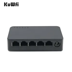 OEM KuWFi 1K bureau 5ports 1000Mbps RJ45 lan noir commutateur Ethernet gibabit pour routeur