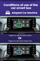 Adaptateur sans fil CarPlay Android Auto 2 en 1 avec logo personnalisé, fabricant en gros, boîte intelligente pour voiture avec double WiFi 5,8 GHz