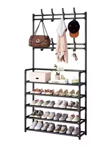 Organizador de zapatos independiente de 5 niveles, <span class=keywords><strong>perchero</strong></span>, ganchos desmontables para entrada, dormitorio, armario, para sala de estar, bolsa para zapatos y sombreros - Product Image 2