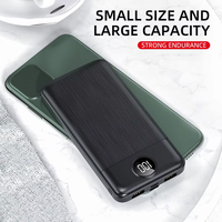 Batterie externe ultra-fine portable avec affichage numérique, chargeur externe compact multi-sorties, station d'alimentation légère