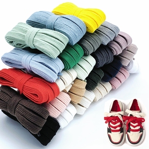 Lacets plats élastiques enduits 100 % polyester, double creux, épaissis 8 <span class=keywords><strong>mm</strong></span>, noirs et blancs, pour chaussures de sport – Vente en gros pour fabricants - Product Image 1