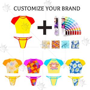 Swimwear Manufacturer Customized <strong>Bikini</strong> Sets <strong>Women's</strong> Short Sleeve Tops OEM Swimwear Swim Shorts <strong>Hot</strong> <strong>Bikini</strong> - Product Image 2