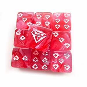 Dados de Juego RPG D6 de 16 mm con Patrón de Diamantes Personalizado, Nuevo Estilo, Multicolor, Acrílicos, Poliédricos, Hechos en Fábrica - Product Image 3
