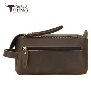 Neceser de Cuero Genuino para Hombre Tiding, Rectangular, con Asa Suave, Estilo Retro, Impermeable, para Cosméticos - Product Image 5