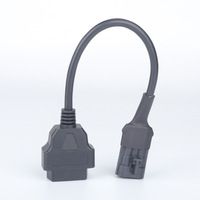 Cable de Conversión de 3 Pines a OBDII de 16 Pines Hembra, Conector Universal para Escáner de ECU de Motocicleta, Cable de Extensión para Diagnóstico de Motocicletas