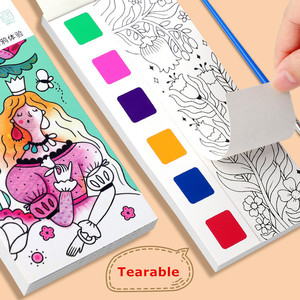Livres <span class=keywords><strong>de</strong></span> coloriage à l'<span class=keywords><strong>aquarelle</strong></span> sans dégâts, peinture à l'eau, activités <span class=keywords><strong>de</strong></span> <span class=keywords><strong>voyage</strong></span>, cadeaux d'anniversaire, échange <span class=keywords><strong>de</strong></span> cadeaux, cadeaux pour fêtes artistiques - Product Image 1