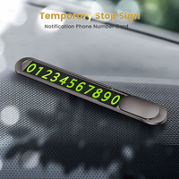 Eonline Carte de stationnement temporaire lumineuse pour voiture Autocollants de stationnement automobile Accessoires intérieurs Plaque de signalisation d'arrêt cachée pour numéro de téléphone