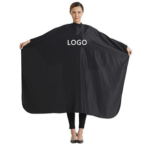 Hot Bán Biểu Tượng Tùy Chỉnh Màu Đen Không Thấm Nước Polyester Cắt Tóc Tạo Kiểu Tóc Cape Với Đàn Hồi Điều Chỉnh Cho Nam Giới Và Phụ Nữ Người Lớn - Product Image 3