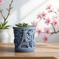 Dumo Tour Eiffel Bougie Moule en silicone Convient pour le bricolage Pot de fleurs en ciment Thème Paris Aromathérapie Moule de décoration intérieure