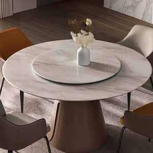 Mesa de comedor redonda de mármol con <span class=keywords><strong>Lazy</strong></span> <span class=keywords><strong>Susan</strong></span> - Product Image 1