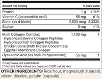 WELLBODY Approvisionnement d'Usine Gélules Complexe Multi-Collagène avec Acide Hyaluronique, Biotine, Vitamine C et Protéine Hydrolysée