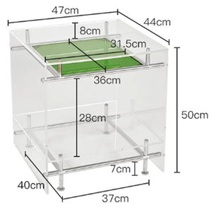 Tavolino in Acrilico <span class=keywords><strong>Trasparente</strong></span>, Comodino Personalizzato, Tavolo Laterale Moderno per Soggiorno, Tavoli Contenitori in Acrilico - Product Image 5