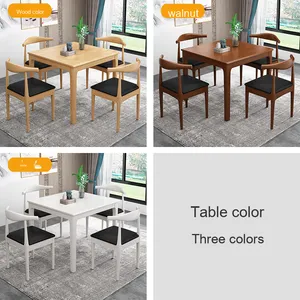 All'ingrosso Shuai Zhi moderno tavolo da pranzo di lusso Set 1 tavolo e 4 sedie mobili in <span class=keywords><strong>legno</strong></span> per casa e ristorante soggiorno - Product Image 6