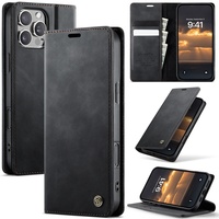 Étui portefeuille magnétique en cuir avec support pour iPhone 16 Pro Max, personnalisable, motif magnétique festif, coque de protection pour téléphone portable