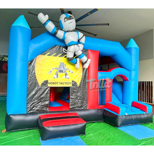 Structure gonflable aquatique robotisée <span class=keywords><strong>Bot</strong></span> Bounce House avec double piste à vendre - Product Image 1