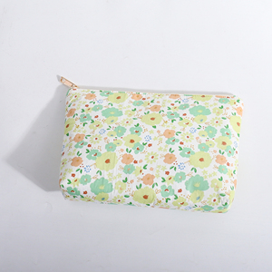 Women's Eco-Friendly Portable Reusable Floral Custom Printed Cotton <b>Cosmetic</b> <b>Organizer</b> Bags Zipper Closure for Travel for - Product Image 2