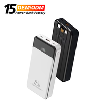 Nouveau produit vente chaude Power Bank Charge rapide 20000Mah Trois câbles intégrés Chargement pratique Banques d'alimentation portables minces