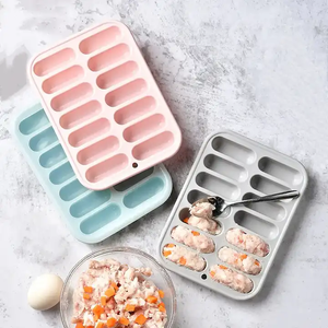 Tự làm handmade thân thiện với môi chịu nhiệt Silicone Ice Cream Maker Ice Tray khuôn với 14 lưới nắp dễ dàng bật ra - Product Image 1