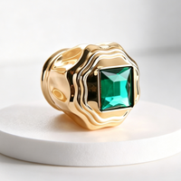 Tapa de Perfume de Lujo de Zamak con Incrustaciones de Diamantes de Imitación Verdes FEA15, Tapa de Botella de Vidrio, Logotipo Personalizado, Empaque de Fragancia de Alta Gama, Venta al Por Mayor