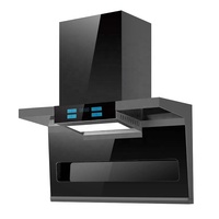 Hotte de cuisine intelligente professionnelle en acier inoxydable, Design moderne OEM, hotte d'échappement de cuisine de luxe pour cheminée