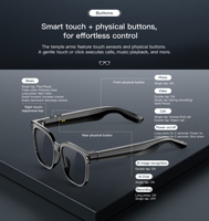 Occhiali Smart AI M02S con Fotocamera Anti-vibrazione 800W, Registrazione Video 1080P, Chat AI, Controllo App Musica/Chiamate, Ricarica Magnetica