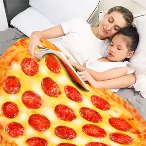 Selimut Pizza untuk anak-anak realistis selimut Pizza & lempar, Super lembut lucu hadiah selimut untuk remaja laki-laki dan perempuan