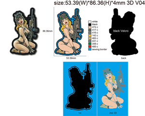 Parche táctico de goma de PVC 3D con un hermoso <span class=keywords><strong>Avatar</strong></span> femenino, con un accesorio de gancho - Product Image 6