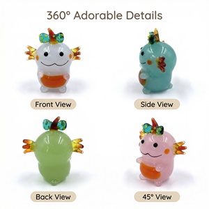 Statuetta in Vetro di Murano a Forma di Mini <span class=keywords><strong>Axolotl</strong></span>, Ornamento da Scrivania in Cristallo Trasparente, Decorazione per la Casa, Regalo - Product Image 3
