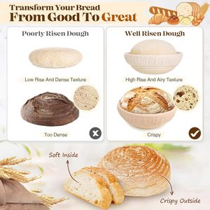 37-Piece Sourdough Bread <strong>Baking</strong> Starter <strong>Kit</strong> with Rattan Proofing Basket Reusable &amp; Food Safe Making Tools Set for Women Bakers - Product Image 4