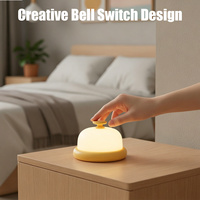 Luz Nocturna de Escritorio con Forma de Campana, Luz Blanca Suave Regulable, Recargable por USB, Lámpara de Noche para Dormitorio, Habitación Infantil, Decoración, Regalo para Niños