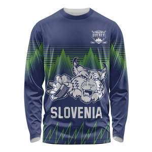 Vente en gros de chemise de hockey à manches longues drapeau national de la Slovénie Original maillot d'entraînement à motif imprimé personnalisé t-shirts à manches longues - Product Image 5