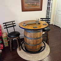 Table de bar populaire en bois massif, style baril de vin vintage, pour pub, bistro, restaurant, mobilier commercial