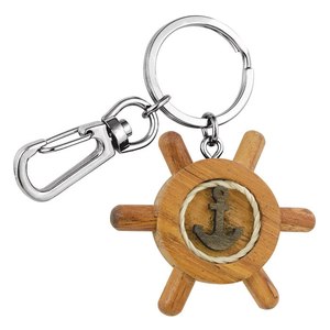 Llavero de madera con ancla, producto sin caja - Product Image 1