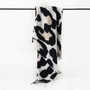 Winter Custom Warm Soft Muslim Hijab Shawl Women Blended <b>Wool</b> Long Printed <b>Scarf</b> - Product Image 2