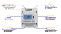 Medidor de Energía CC Monofásico Acrel DJSF1352-Rn Multifunción para Cargador de Vehículos Eléctricos, Medidor de Potencia CC de 1000V, Sistema Solar, Montaje en Riel DIN