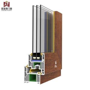 Fenêtre moderne en PVC <span class=keywords><strong>gris</strong></span> <span class=keywords><strong>anthracite</strong></span> à grain de bois, basculante et pivotante, multifonctionnelle avec double vitrage teinté, coupe-vent - Product Image 4
