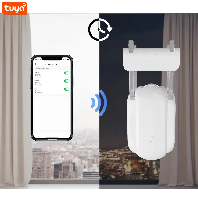 ZigBee WIFI Tuya Smart Life Curtain Robot APP Google Home Control Battery Curtain Rod Opener Electric Window Curtain Motor