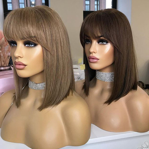 Parrucche con Base in seta parrucche per capelli umani vergini europei al 100% con frangia parrucche per capelli ebraici di colore biondo - Product Image 4