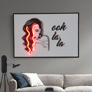 <span class=keywords><strong>Oh</strong></span> <span class=keywords><strong>La</strong></span> <span class=keywords><strong>La</strong></span> Modern LED Wall Art Frame Decor USB Operated for Bedroom Living Room Home Gift - Product Image 1
