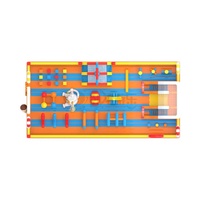 Château gonflable commercial de grande taille avec toboggan et parcours d'obstacles, en PVC de 0,55 mm, pour enfants et adultes