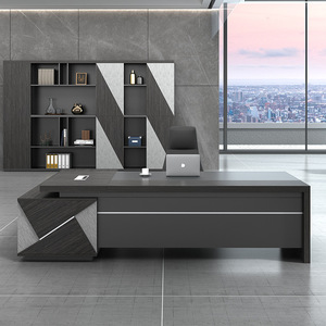 Escritorio de oficina moderno estándar de negocios en forma de L para gerente CEO o Secretaria para estudio en el hogar o uso en la oficina - Product Image 4