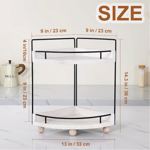 Étagère <span class=keywords><strong>de</strong></span> rangement multifonctionnelle à 2 niveaux en bois durable et écoresponsable pour coiffeuse ou coin <span class=keywords><strong>de</strong></span> <span class=keywords><strong>salle</strong></span> <span class=keywords><strong>de</strong></span> <span class=keywords><strong>bain</strong></span>, support <span class=keywords><strong>de</strong></span> comptoir non pliable - Product Image 5